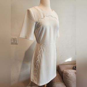Topshop White Apron Scallop Dress, US Size 4